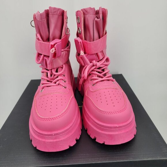 AZALEA WANG Peachy Pink High Top Sneakers Combat Boots Size 7 NWT - Picture 9 of 13